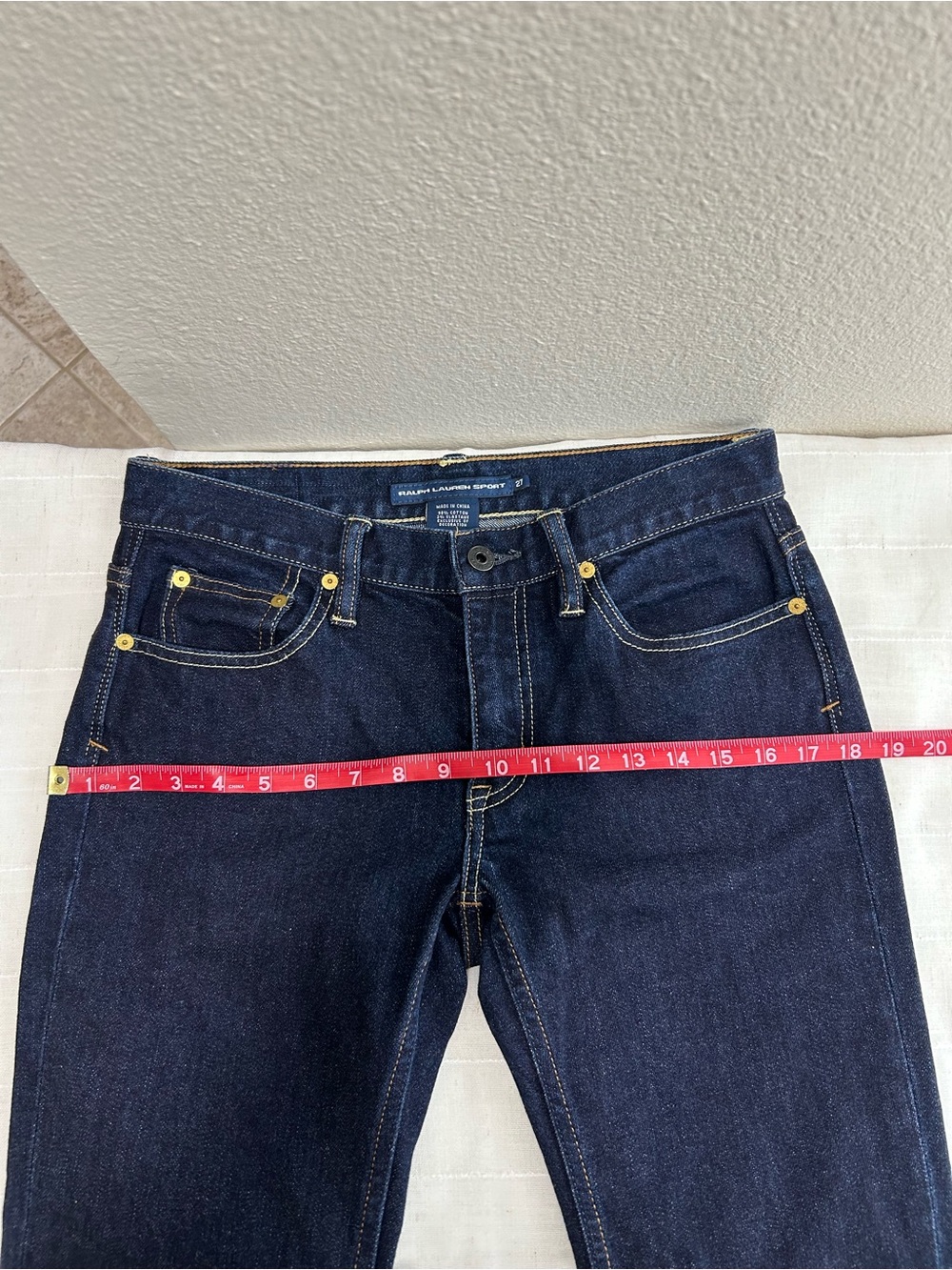 Ralph Lauren Sport Thompson 650 Cotton Blend‎ Dark Blue Mid Rise Skinny Jeans 27 - Picture 12 of 16